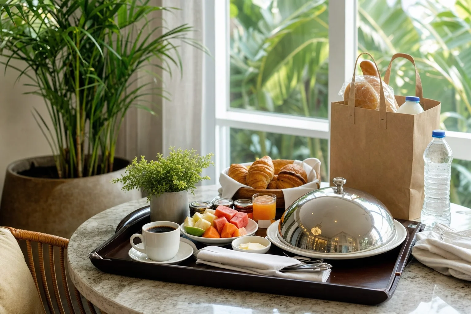 Room service and convenience store essentials (placeholder image)